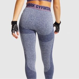 Gymshark Flex Leggings - Navy Marl/Purple